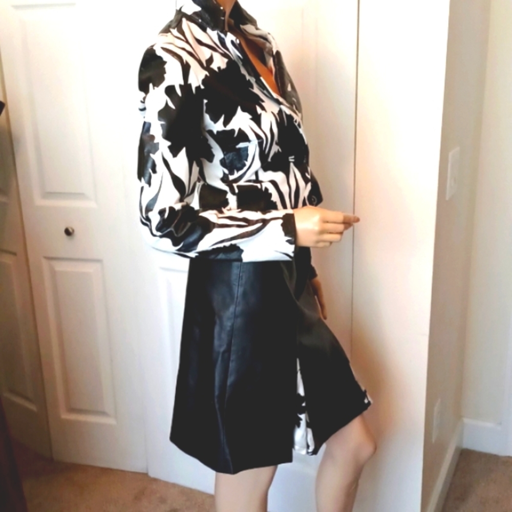 LEATHER MICHAEL HOBAN NORTH BEACH 2PC SET GORGEOUS JACKET/SKIRT - Picture 3 of 17